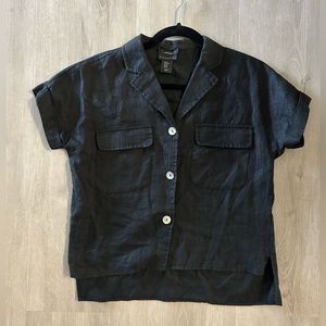 Tahari crop top with buttons